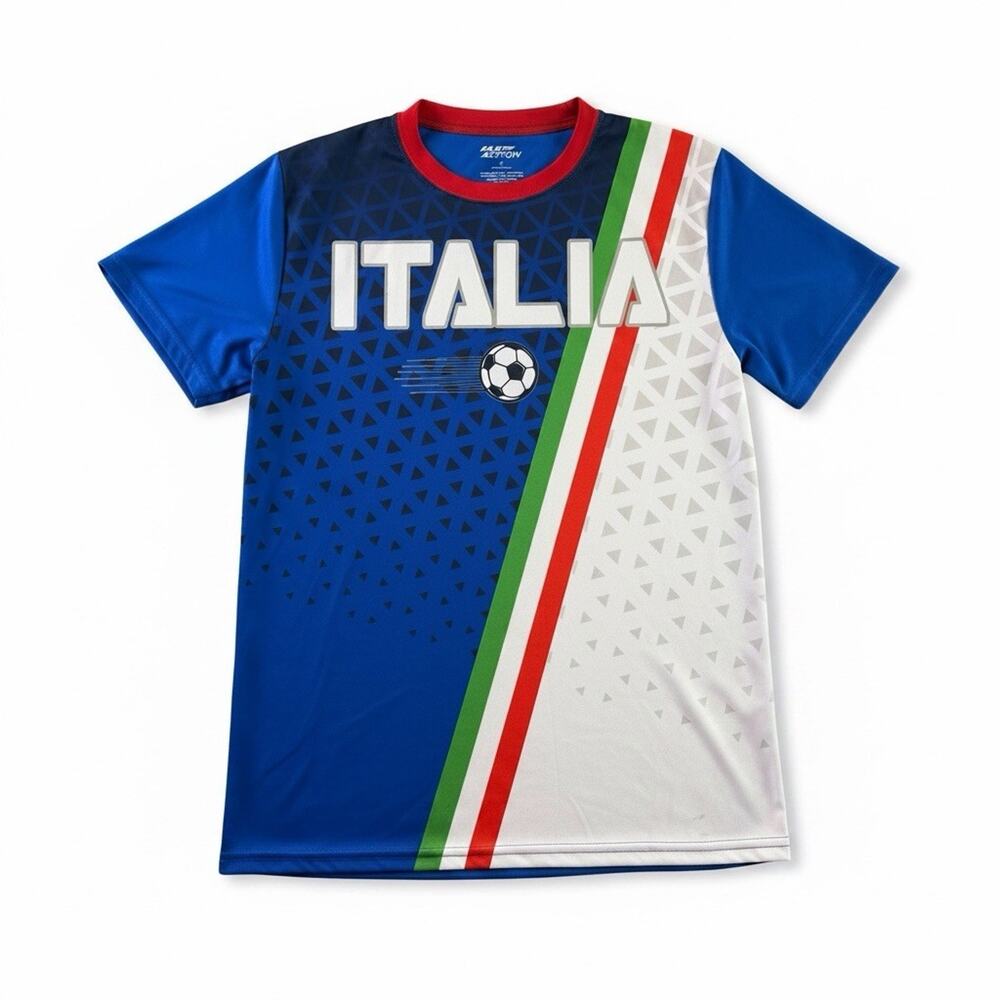 Fast Action Men’s M Italia Italy Soccer Jersey Shirt Blue White Red Green